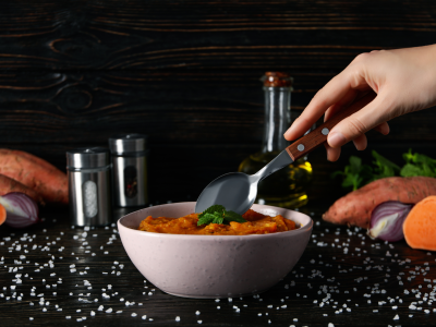 Puré de boniato con trufa negra