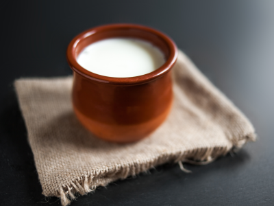Cuajada con leche de oveja trufada de Martín Belasategui