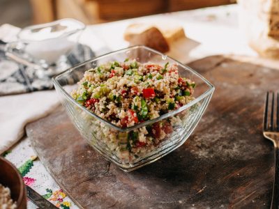 Quinoa con verduras y trufa negra